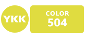 Toutes les fermetures éclair YKK jaunes avec le code couleur 504